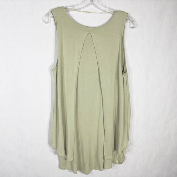 Soft Surroundings Medium‎ Tank Top Layered Split Back Light Green Knit Soft 1556 - Picture 2 of 8